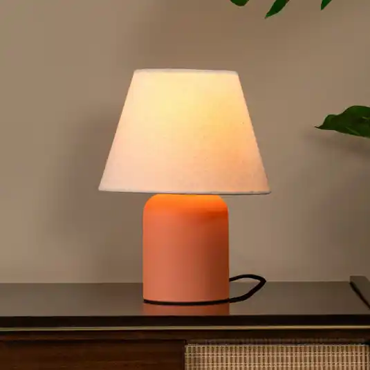 Lampada da tavolo Macia, terracotta/colore naturale 27 cm Ceramica/tessuto Subito Disponibile