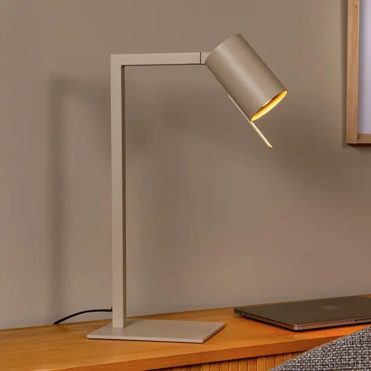 Lampada da scrivania Lesley, taupe, altezza 50 cm, metallo Offerta