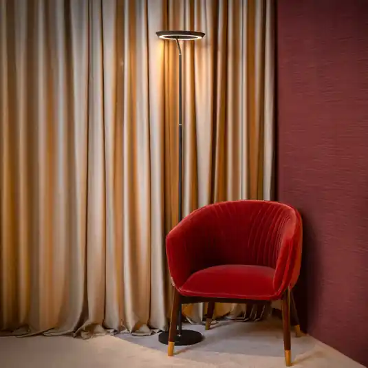 Direttamente Dal Produttore lampada LED da pavimento Celeste, nera, altezza 174 cm, metallo