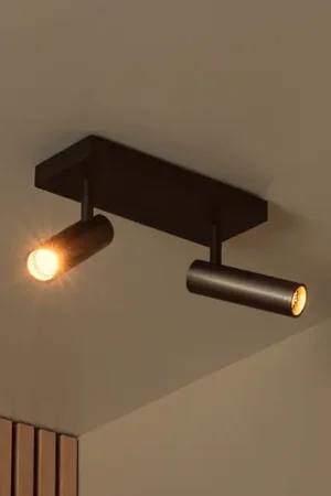 Soddisfatti O Rimborsati Faretto da soffitto Grado, lunghezza 25 cm, grigio, metallo, a 2 luci.