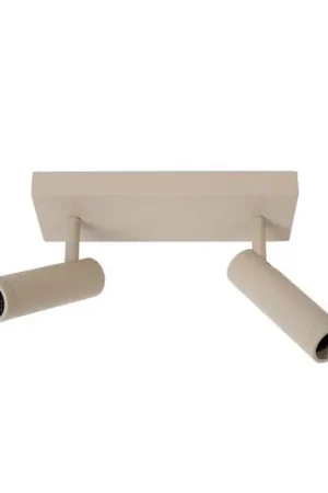 Faretto da soffitto Grado, lunghezza 25 cm, taupe, metallo, a 2 luci. Reso Gratuito