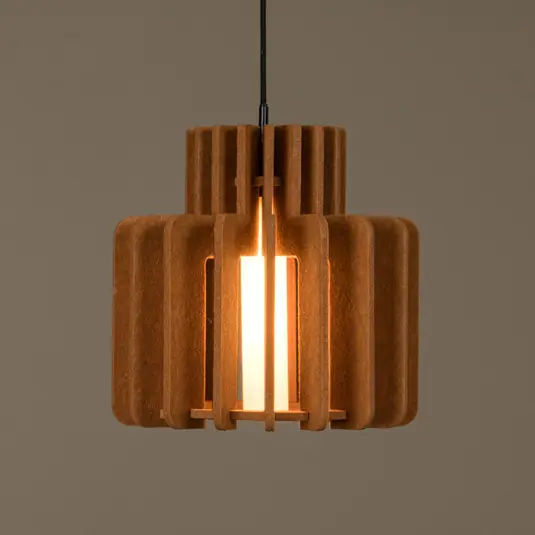 Lampada a sospensione Rollo, terracotta, Ø 40 cm, tessuto/metallo/vetro Non Perdere