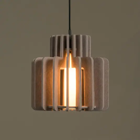Lampada a sospensione Rollo, taupe, Ø 40 cm, tessuto/metallo/vetro Popolare