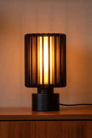 Direttamente Dal Produttore Lampada da tavolo Lambres, nera, altezza 27 cm, metallo
