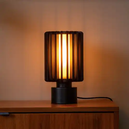 Direttamente Dal Produttore Lampada da tavolo Lambres, nera, altezza 27 cm, metallo