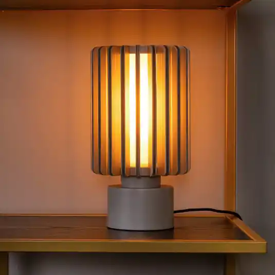 Professionale Lampada da tavolo Lambres, taupe, altezza 27 cm, metallo