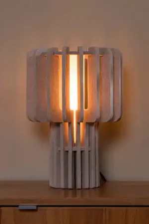 Scelto Dai Clienti Lampada da tavolo Rollo, taupe, altezza 35 cm, feltro/vetro/metallo