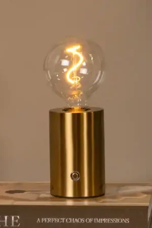 Saldi Lampada da tavolo a batteria Vivo, color ottone, altezza 22 cm, metallo