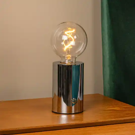 Ordina Subito Lampada da tavolo a batteria Vivo, color cromo, altezza 22 cm, metallo