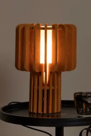 Lampada da tavolo Rollo, terracotta, altezza 35 cm, feltro/vetro/metallo Affare
