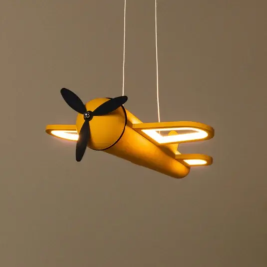 Lampada LED a sospensione per camera bambini Fokker, gialla Lunghezza 46 cm Prezzo Basso