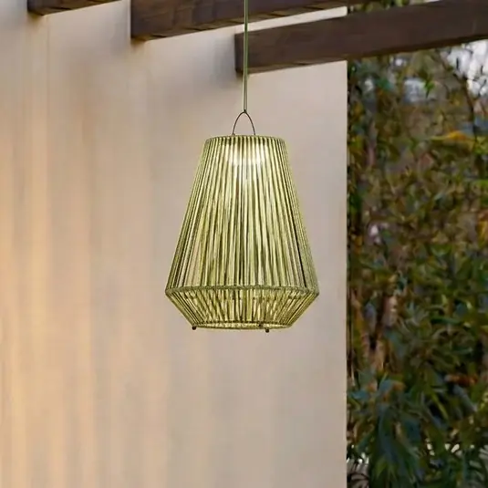 Lampada a sospensione solare a LED Lindby Austas, verde, Ø 32 cm, USB, IP54 Di Tendenza