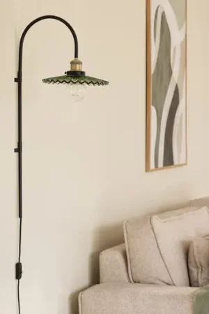 Economico Globen Lighting applique COBBLER, verde, altezza 75 cm, vetro