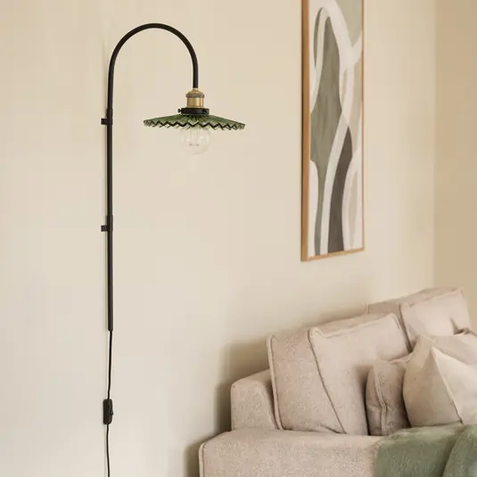 Economico Globen Lighting applique COBBLER, verde, altezza 75 cm, vetro