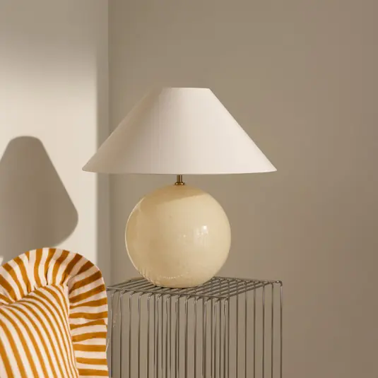 Globen Lighting Lampada da tavolo IRIS, color crema, altezza 45 cm Consegna Rapida