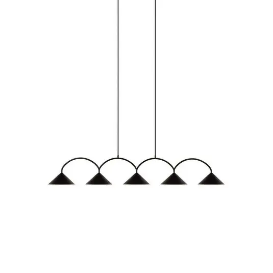 Scelto Dai Clienti Globen Lighting Lampada a sospensione CURVE 5, nera, a 5 luci, 165 cm