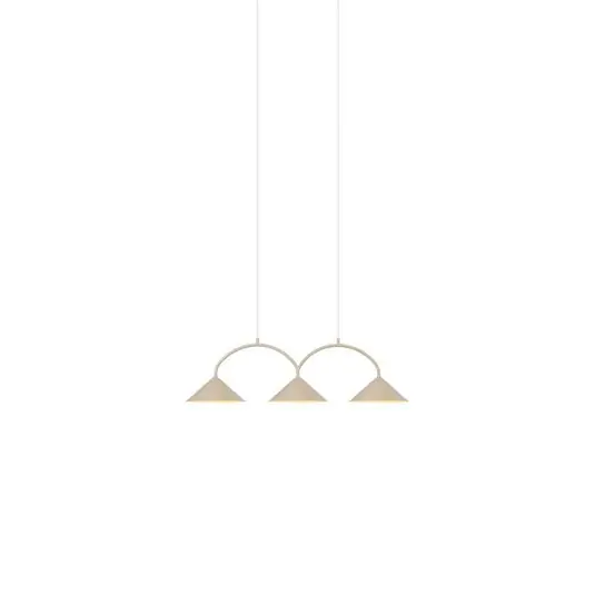 Occasione Imperdibile Globen Lighting Lampada a sospensione CURVE 3, beige, a 3 luci, 95 cm
