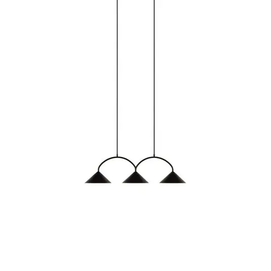 Globen Lighting Lampada a sospensione CURVE 3, nera, a 3 luci, 95 cm Ultimissimo Modello
