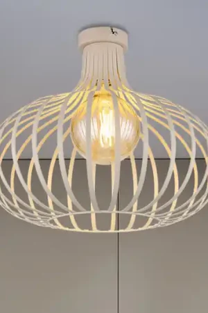 Economico Plafoniera Mateo, color crema/sabbia, metallo, Ø 40 cm
