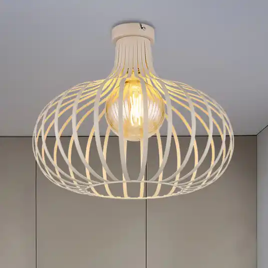Economico Plafoniera Mateo, color crema/sabbia, metallo, Ø 40 cm