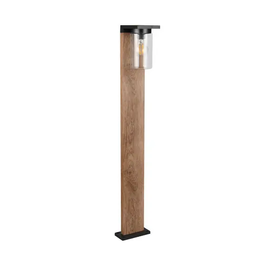 Lampione ARDILA, effetto legno, altezza 100 cm, metallo/vetro IP44 Miglior Prezzo