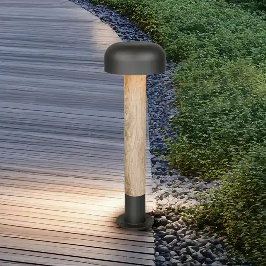 Sconto Lampione FRASER, effetto cemento, altezza 54 cm, metallo, IP54