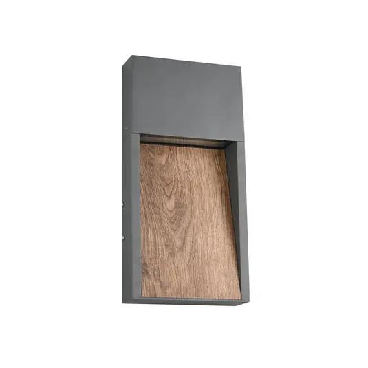 Applique da esterni LED SALMON, effetto legno, metallo, altezza 33 cm, IP44 Offerta Del Giorno
