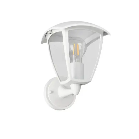 Applique da esterno VENTA, bianca, portalampada superiore, altezza 24 cm, IP44 Novità