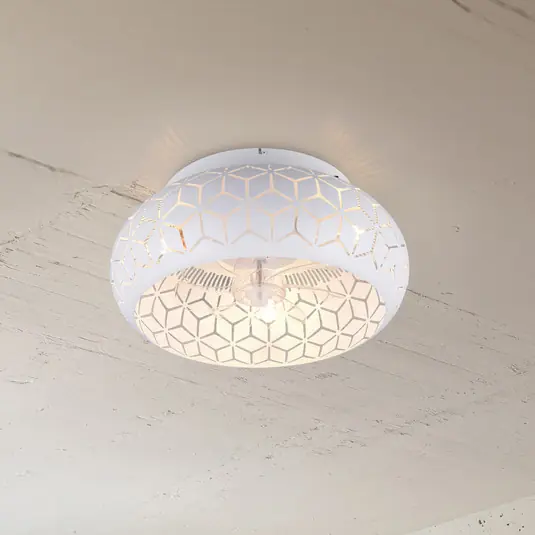 Ventilatore con luce Bidar, bianco, DC, silenzioso, 50 cm, telecomando Nuovo Arrivo