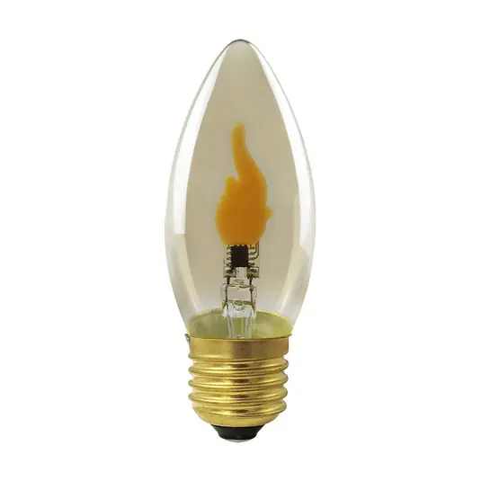 Saldi Lampadina a LED a forma di candela Fire Flame Line E27, 0,2 W, grigio fumo,