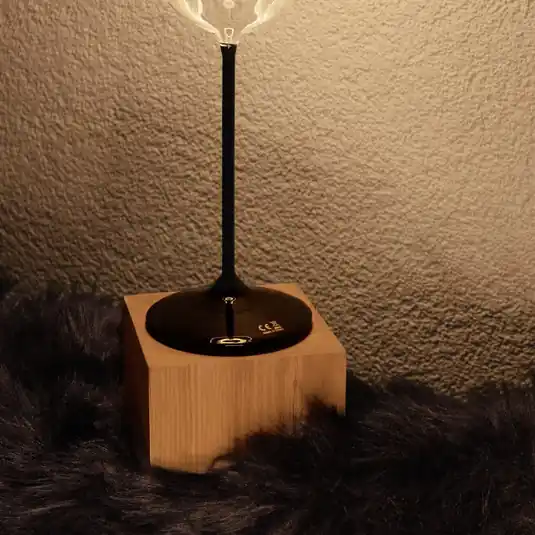 Vendita Finale Lampada da tavolo SEGULA Cozy, rovere oliato, forma cubica, E27