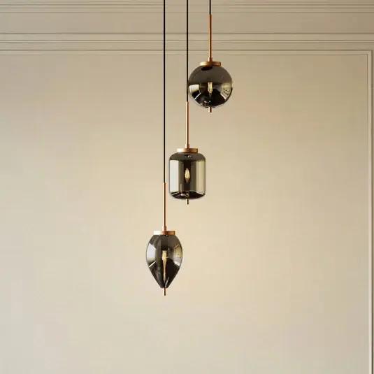 Lucande Lampada a sospensione Elani, a 3 luci, Ø 36 cm, vetro Vendita Finale