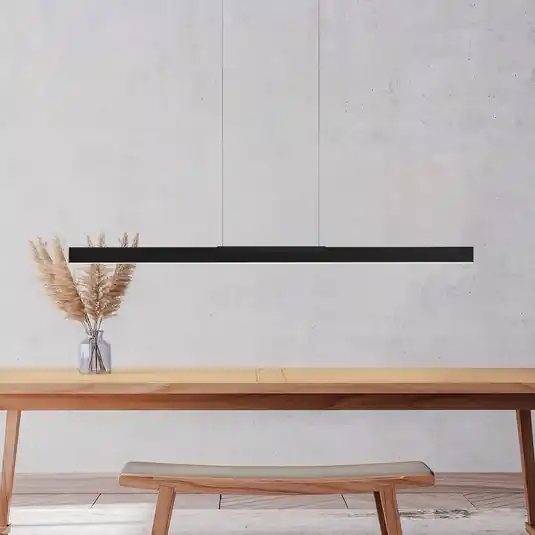 Lampada LED a sospensione Bopp Nano 2.0, lunghezza 140 cm, nera, metallo Novità
