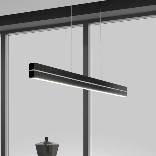 Lampada LED a sospensione Bopp Switch, nera, lunghezza 118 cm, metallo Ultima Occasione