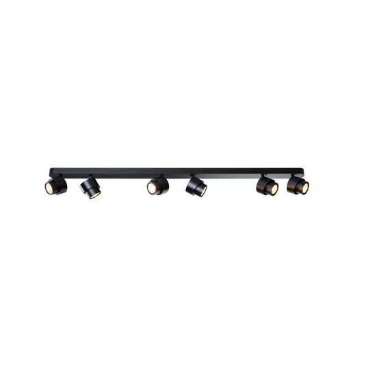 Faretto LED BRUSH, nero, 110 cm, a 6 luci, metallo, dimmerabile 2.700 K Offerta Speciale