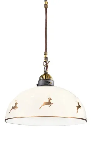 Consegna Rapida Kolarz Lampada a sospensione Nonna Ø 30 cm Cervo color oro Bordo liscio
