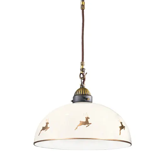 Consegna Rapida Kolarz Lampada a sospensione Nonna Ø 30 cm Cervo color oro Bordo liscio