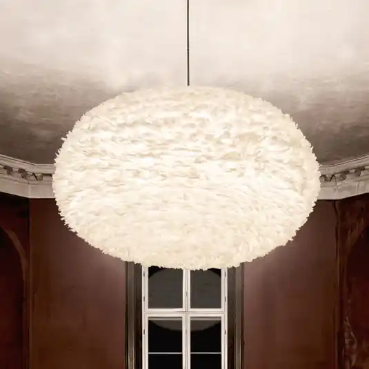 Spedito Oggi Lampada a sospensione UMAGE EOS XXL, bianca, Ø 110 cm, molle, E27