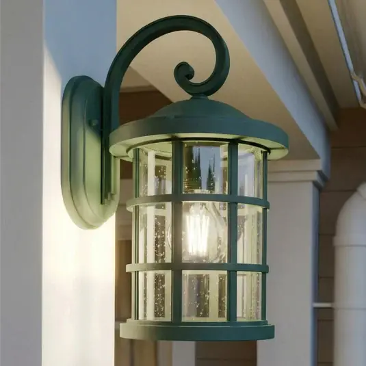 Applique da esterno Lindby Ankea, verde, altezza 37 cm, IP23, E27 Offerta Limitata