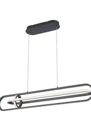 Ultime Pezzi Lampada LED a sospensione DENMARK, nero opaco, lunghezza 107 cm, metallo