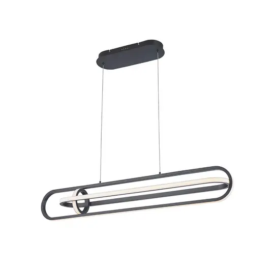 Ultime Pezzi Lampada LED a sospensione DENMARK, nero opaco, lunghezza 107 cm, metallo