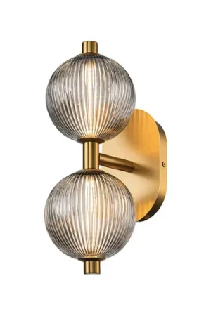 Solo Oggi Applique a LED PALMAS oro/grigio fumo Larghezza 39 cm a 2 luci IP44