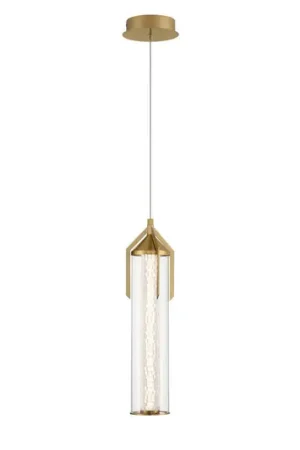 A Buon Prezzo Lampada LED a sospensione a sospensione ESPADA, oro spazzolato, Ø 15 cm