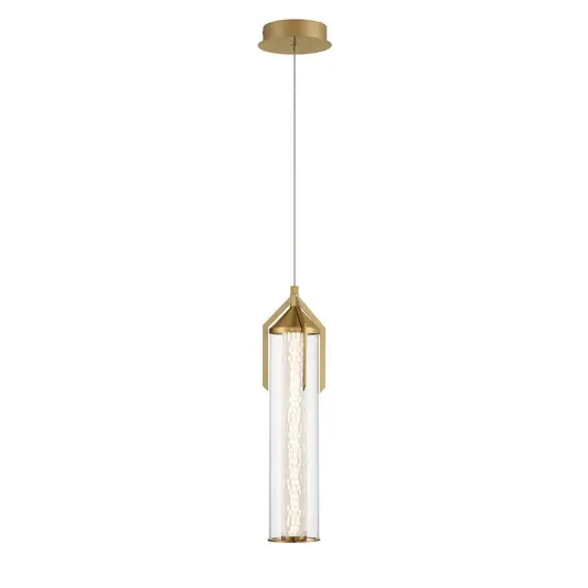 A Buon Prezzo Lampada LED a sospensione a sospensione ESPADA, oro spazzolato, Ø 15 cm