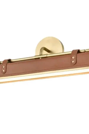 Prezzo Ridotto Applique a LED VALISE, marrone/ottone anticato, 50 cm, similpelle
