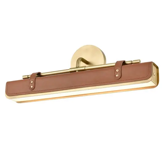 Prezzo Ridotto Applique a LED VALISE, marrone/ottone anticato, 50 cm, similpelle