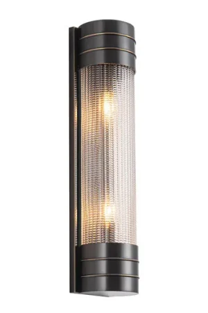Applique WILLARD, bronzo, altezza 47 cm, metallo/vetro, 2x E14 Nuova Collezione