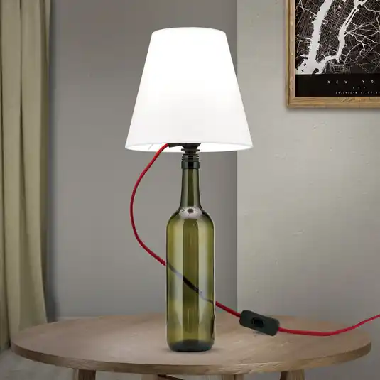 Portalampada E27 BOTTLE, cavo rosso scuro, lunghezza 200 cm Prezzo Scontato