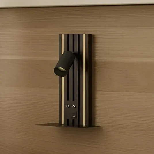 Lucande Applique a LED Tiron, altezza 35 cm, rovere, USB Prezzo Basso