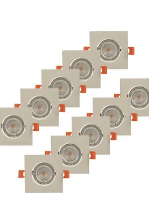 Subito Disponibile PRIOS Luci da incasso Fibur, beige, 9 cm, GU10, confezione da 10